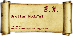 Bretter Noémi névjegykártya