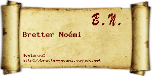 Bretter Noémi névjegykártya